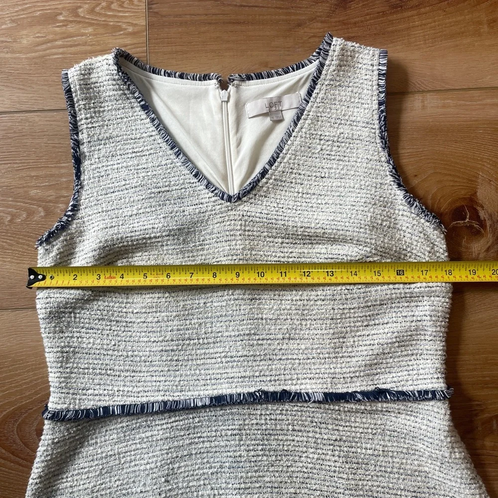 LOFT Fringe Boucle Flare Dress‎